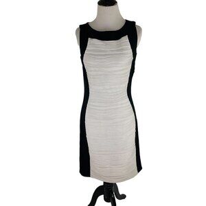 Calvin Klein Women's Size 4 Sheath Dress Bodycon Textured Black White